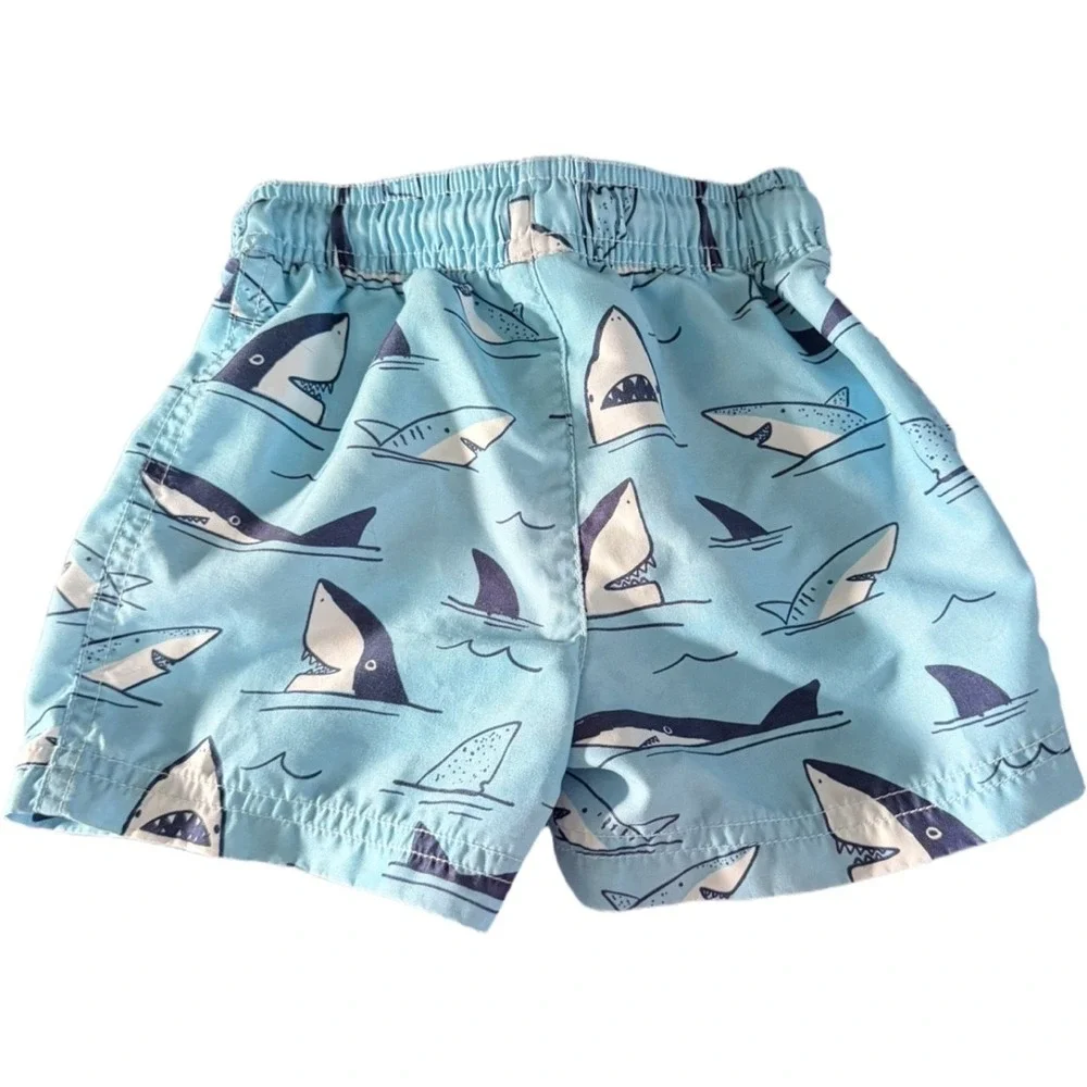 Carter's Shark Toddler Boy Swim Trunks Rash Guard Pool Beach Size 18 Months